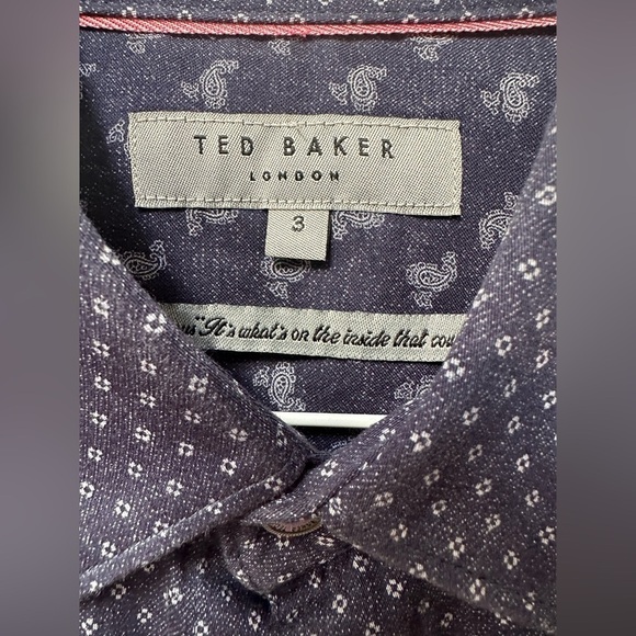 Ted Baker Mens short sleeve button down size 3 - Picture 3 of 3